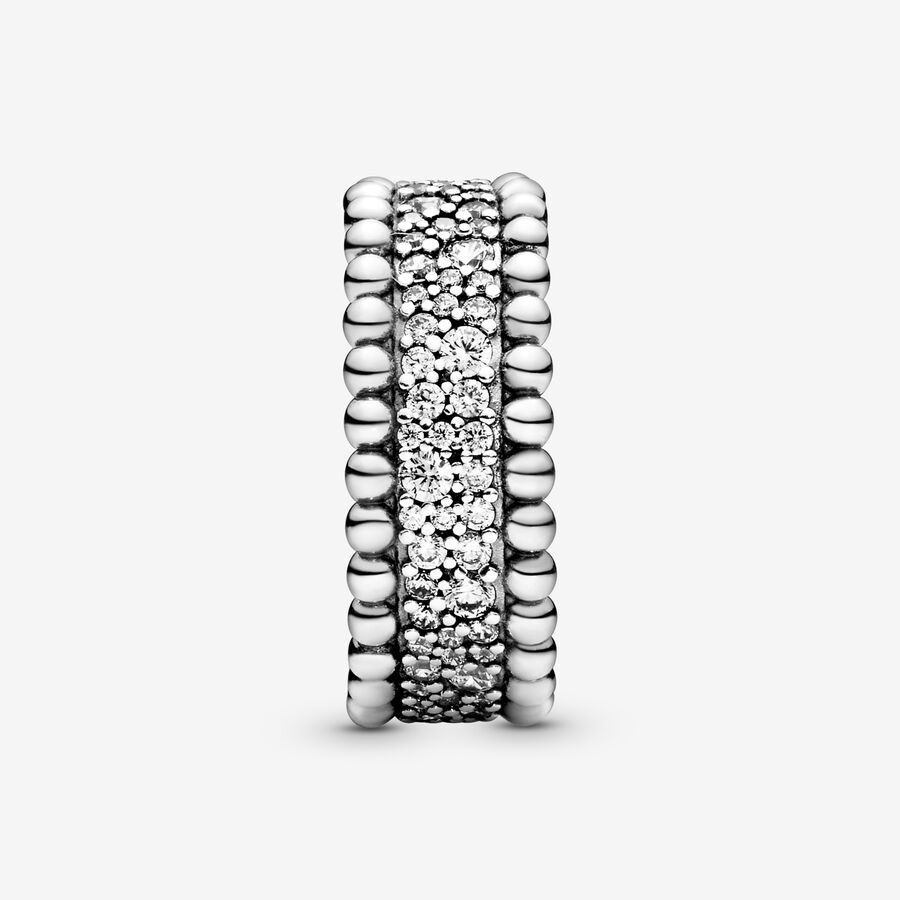 Bande Pandora Beaded Pave Argent | 0793-WVDQT