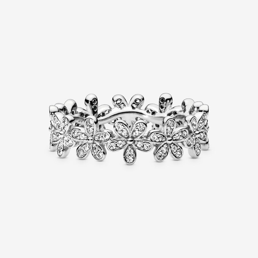 Bande Pandora Dazzling Daisy Meadow with Clear CZ Argent | 6078-LEBTX