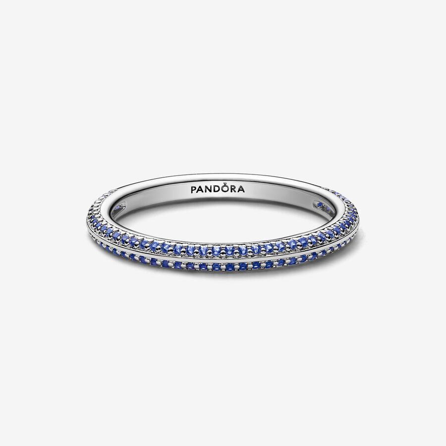 Bande Pandora ME Blue Pave Argent | 8106-YNFAL