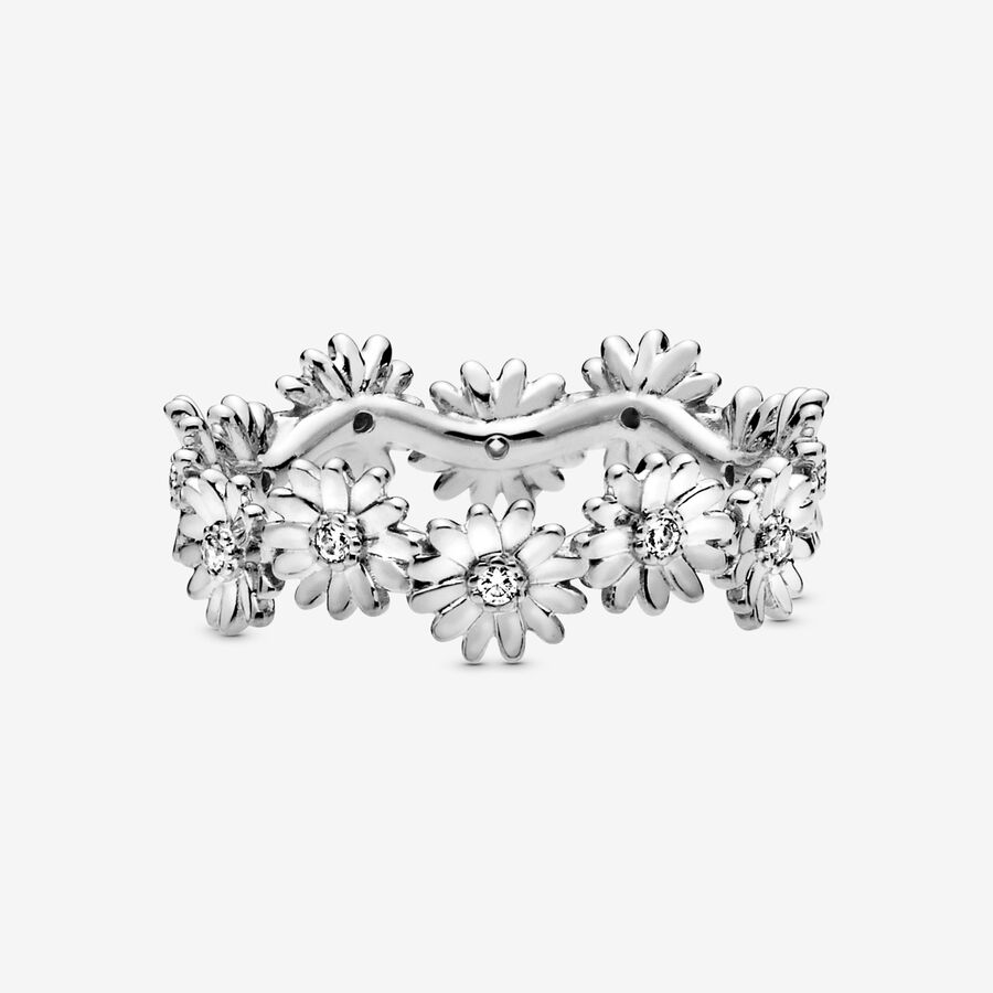 Bande Pandora Sparkling Daisy Flower Crown Argent | 8467-JCUSK