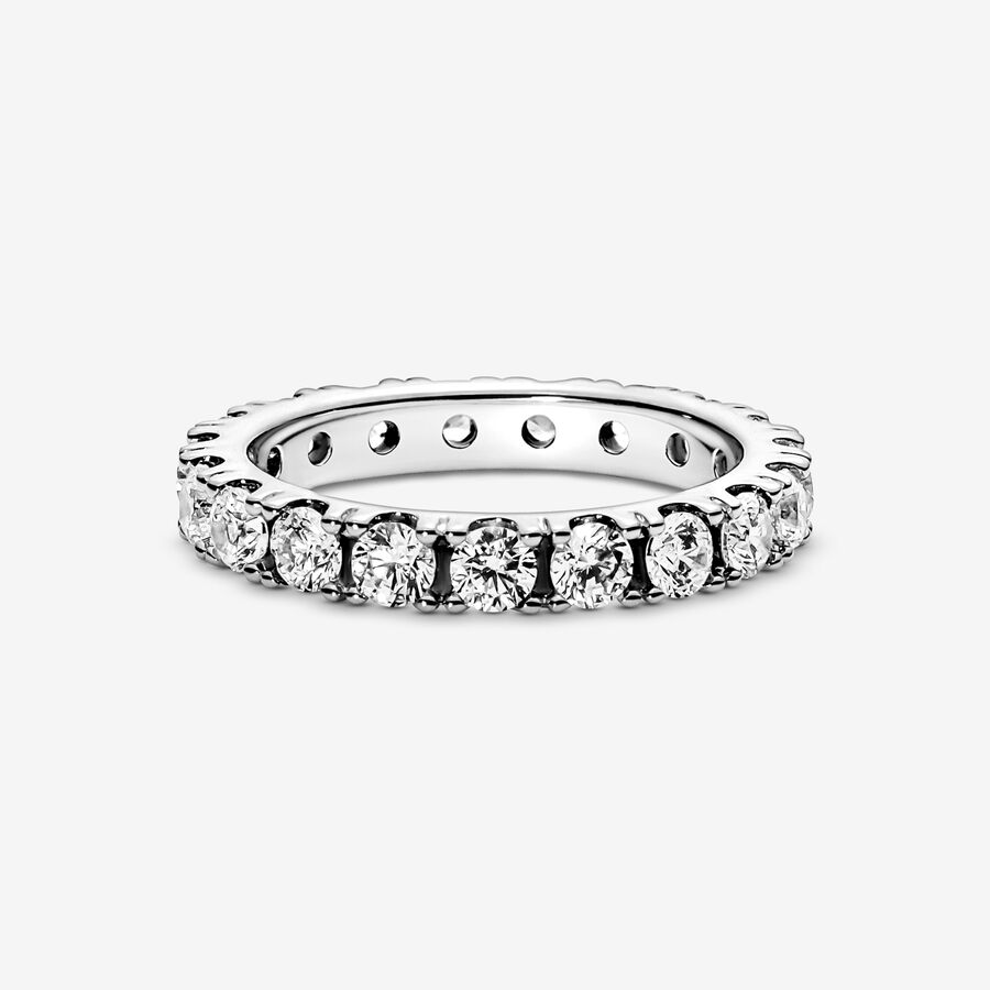 Bande Pandora Sparkling Row Eternity Argent | 5429-RLBCG