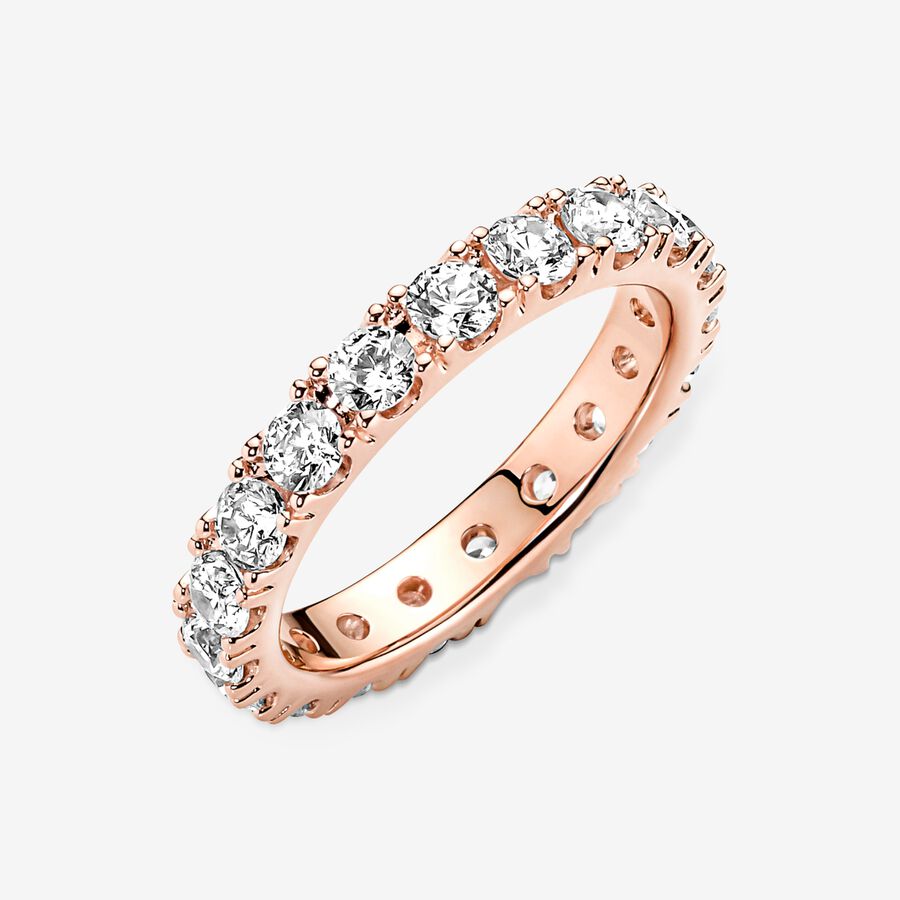 Bande Pandora Sparkling Row Eternity Rose Doré | 3947-WXAVK