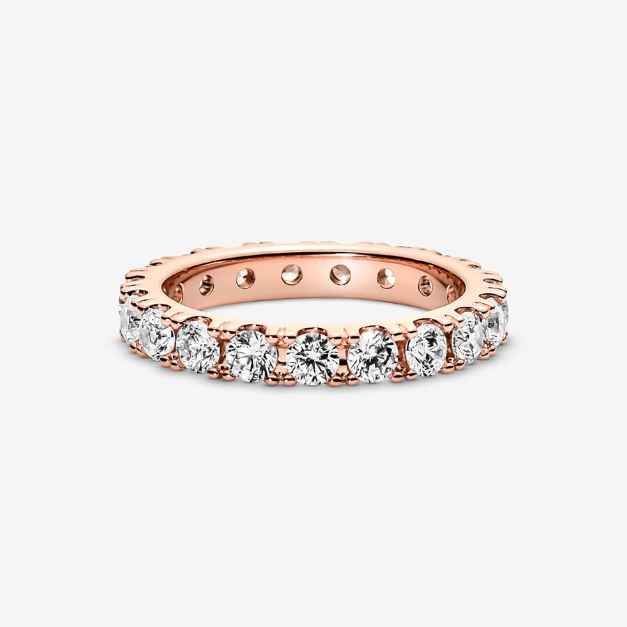 Bande Pandora Sparkling Row Eternity Rose Doré | 3947-WXAVK