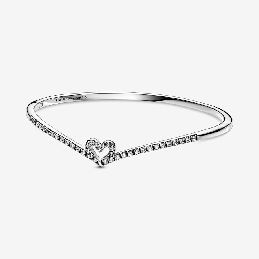 Bracelets Pandora Sparkling Wishbone Argent | 2139-MDPAL