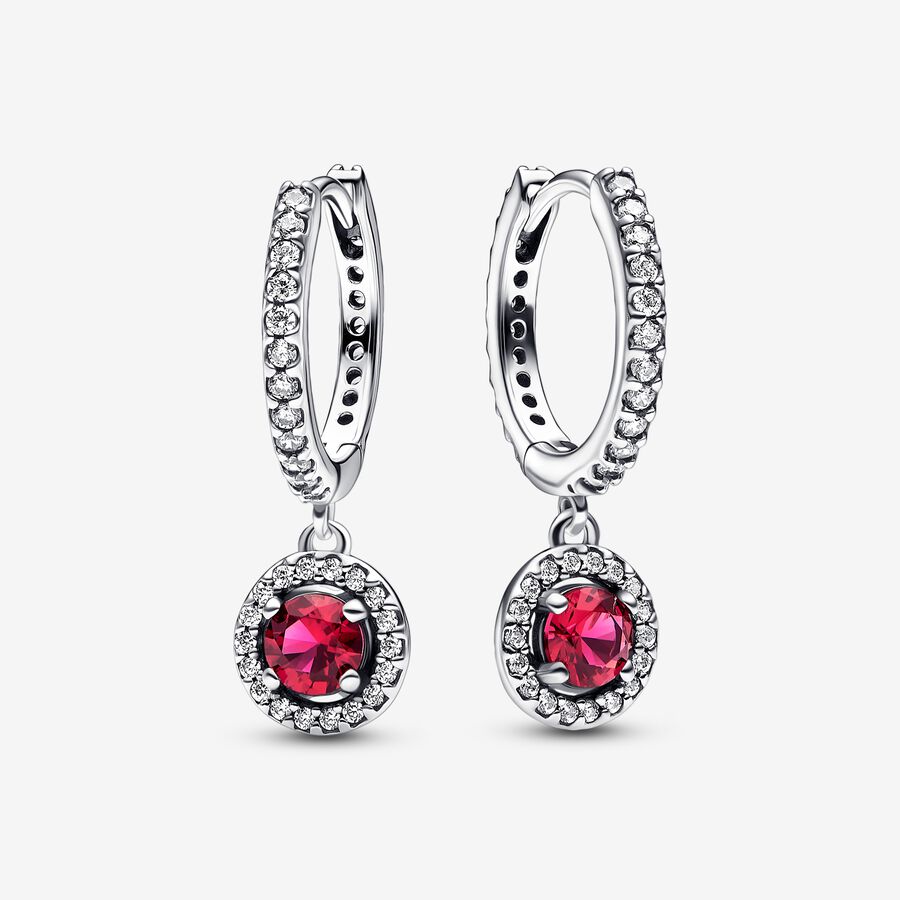 Cerceau Pandora Red Round Sparkling Argent | 3590-YECIP