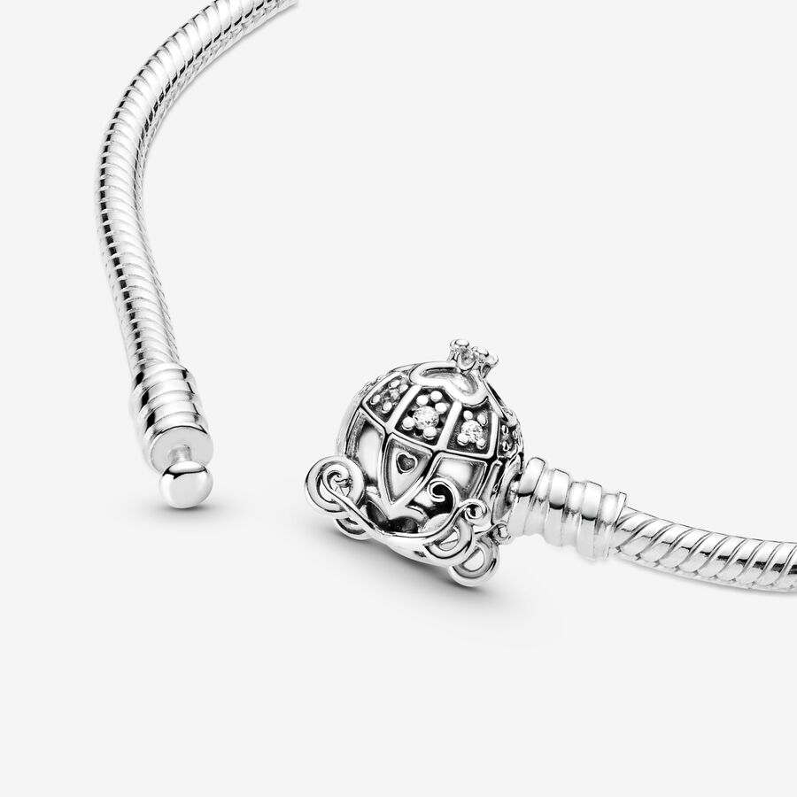 Charmes Pandora Disney Cinderella Pumpkin Coach Clasp Moments Argent | 6042-KEIAH