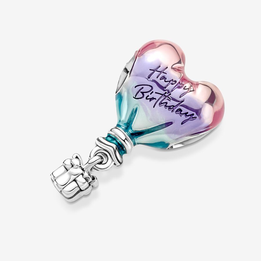 Charmes Pandora Happy Birthday Hot Air Balloon Argent | 1697-RSCQG