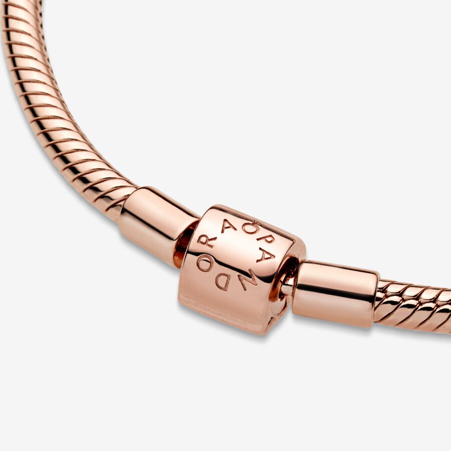 Charmes Pandora Moments Barrel Clasp Snake Rose Doré | 3896-BQKTC