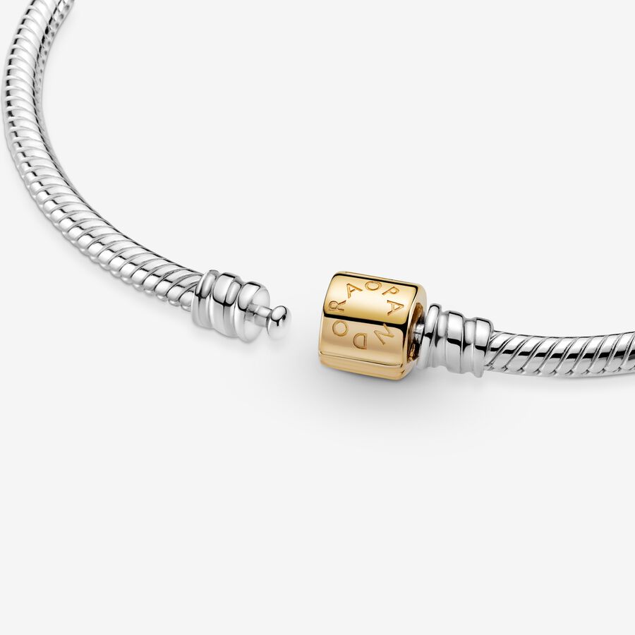 Charmes Pandora Moments Barrel Clasp Snake Two-tone | 3956-SGYBI