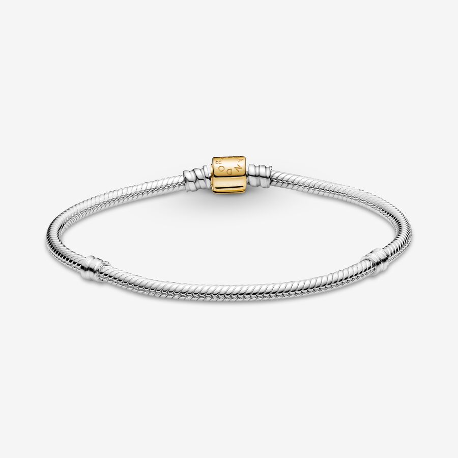 Charmes Pandora Moments Barrel Clasp Snake Two-tone | 3956-SGYBI