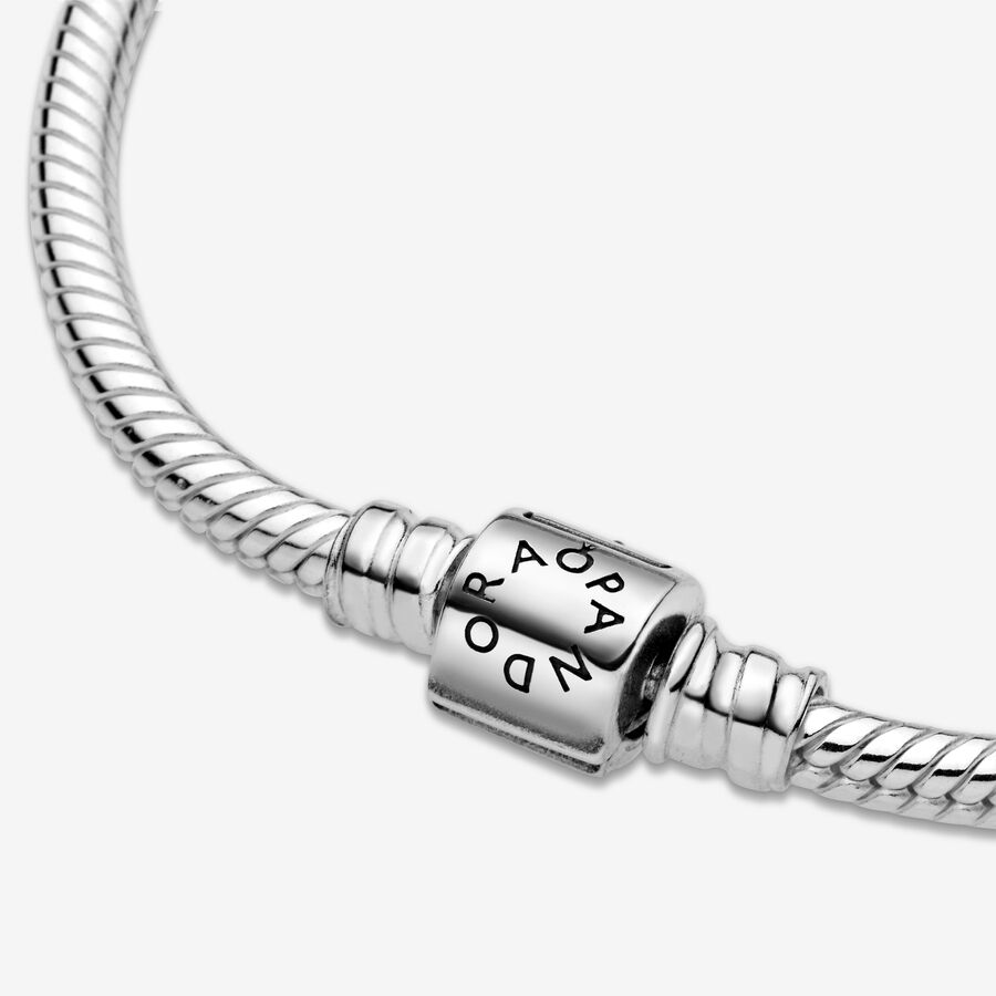 Charmes Pandora Moments Barrel Clasp Snake Argent | 6247-TSIOW