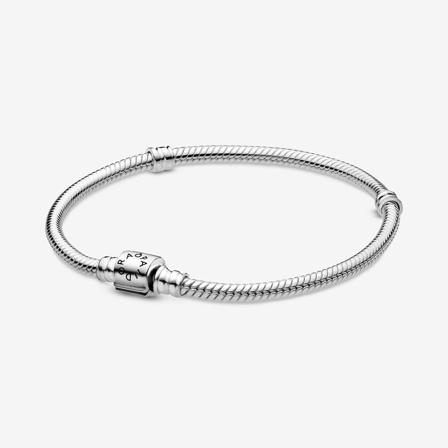 Charmes Pandora Moments Barrel Clasp Snake Argent | 6247-TSIOW