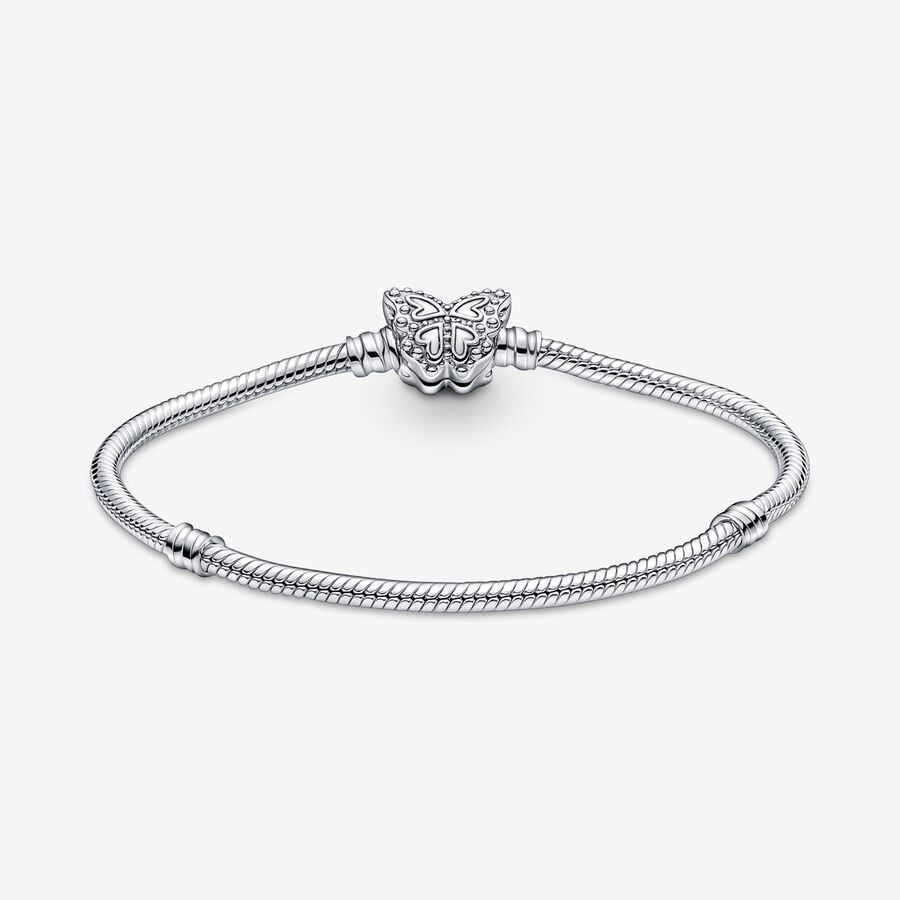 Charmes Pandora Moments Butterfly Clasp Snake Argent | 5269-QIYXS