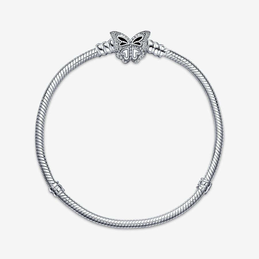 Charmes Pandora Moments Butterfly Clasp Snake Argent | 5269-QIYXS