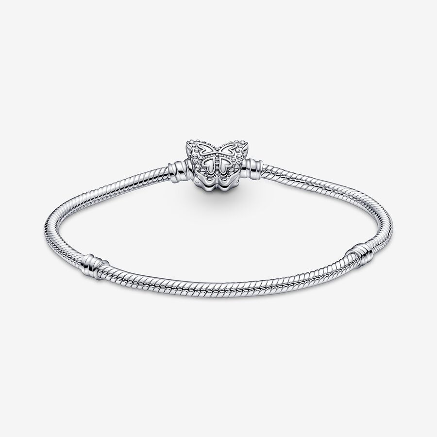 Charmes Pandora Moments Butterfly Clasp Snake Argent | 9730-VHTUE