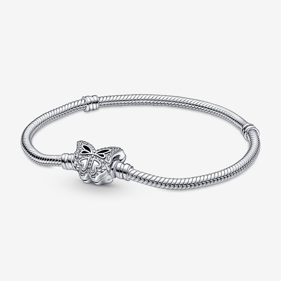 Charmes Pandora Moments Butterfly Clasp Snake Argent | 9730-VHTUE