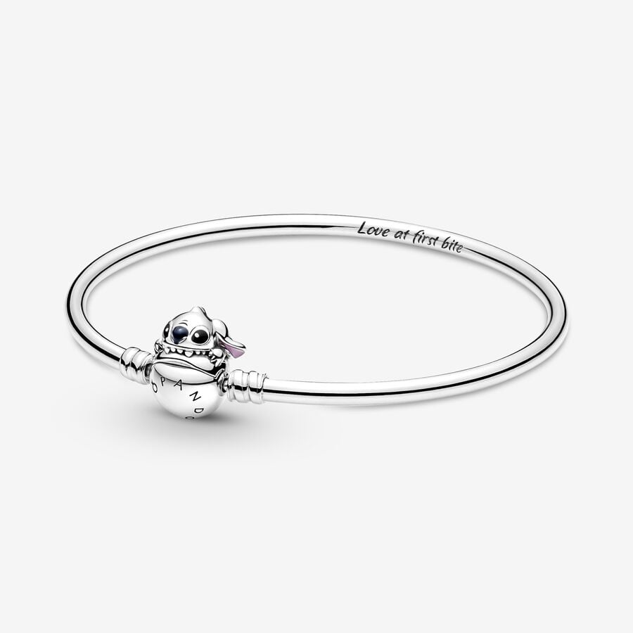 Charmes Pandora Moments Disney Stitch Biting Clasp Argent | 1637-NLRYV