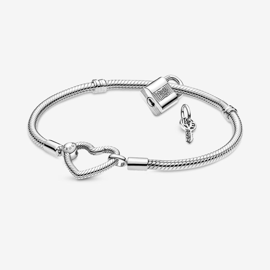 Charmes Pandora Moments Padlock & Gift Argent | 3752-NIRKG