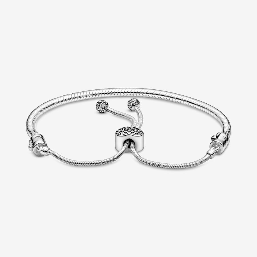 Charmes Pandora Moments Pave Clasp Snake Slider Argent | 4287-KDLYG