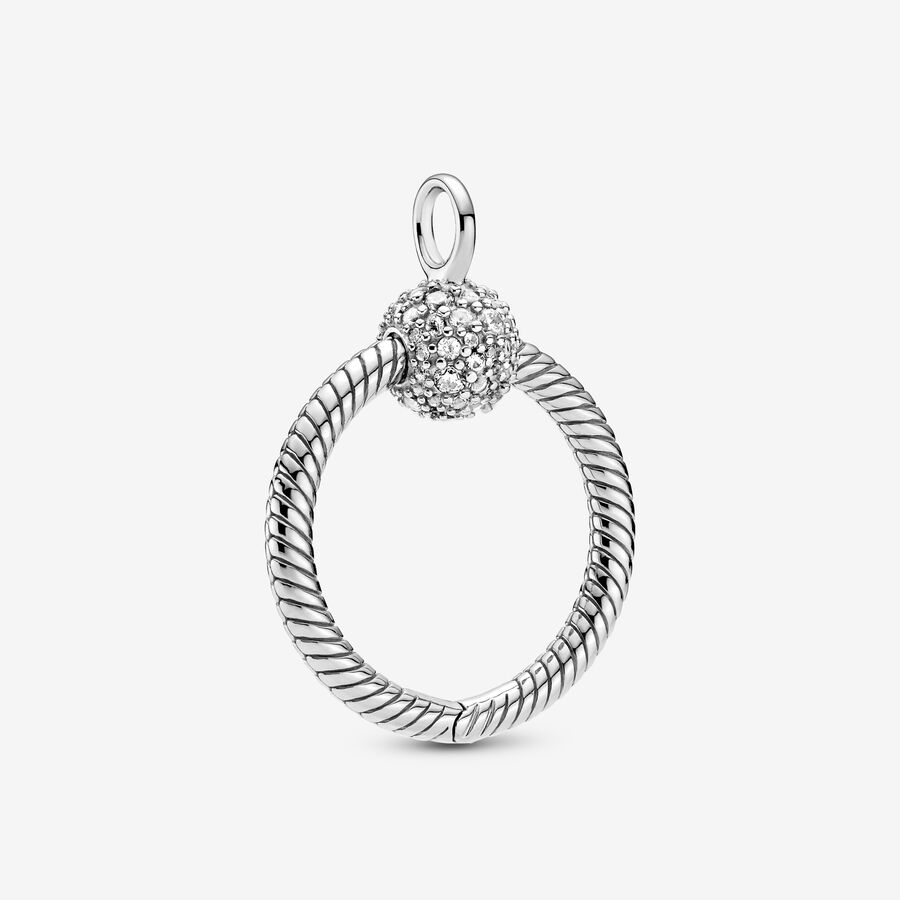 Charmes Pandora Moments Small Pave O Argent | 9738-KSNVM