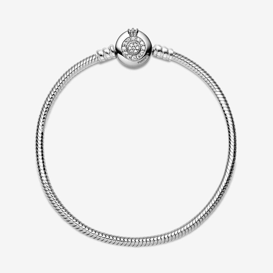 Charmes Pandora Moments Sparkling Crown O Snake Argent | 0691-RNKYU