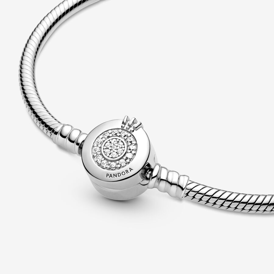 Charmes Pandora Moments Sparkling Crown O Snake Argent | 0691-RNKYU