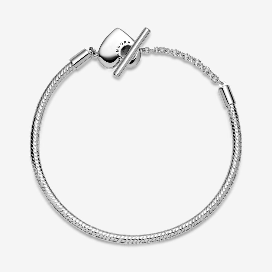 Charmes Pandora Moments T-Bar Snake Argent | 7135-RHJFP