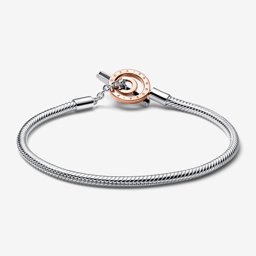 Charmes Pandora Signature Logo T-Bar Snake Two-tone | 1603-PAWOH