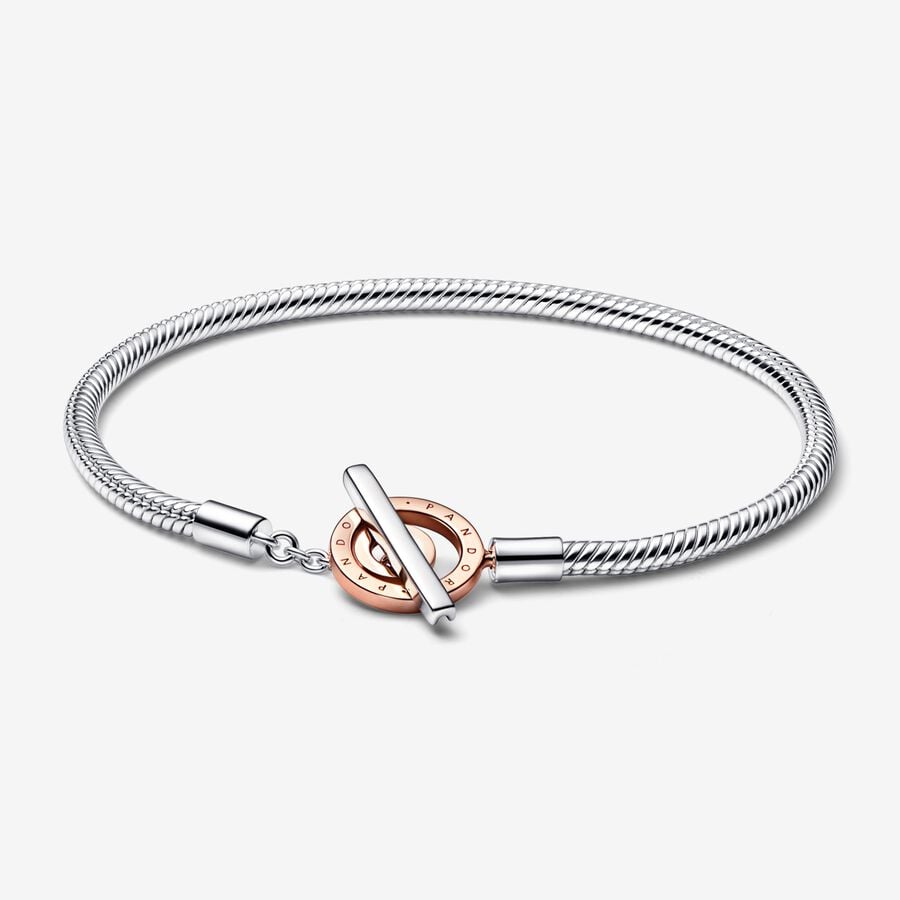 Charmes Pandora Signature Logo T-Bar Snake Two-tone | 1603-PAWOH