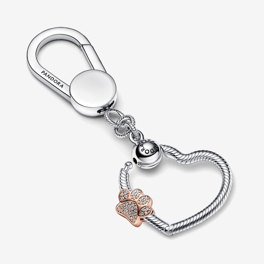 Charmes Pandora Sparkling Paw Print Keychain Multicolore | 0512-PJZYV