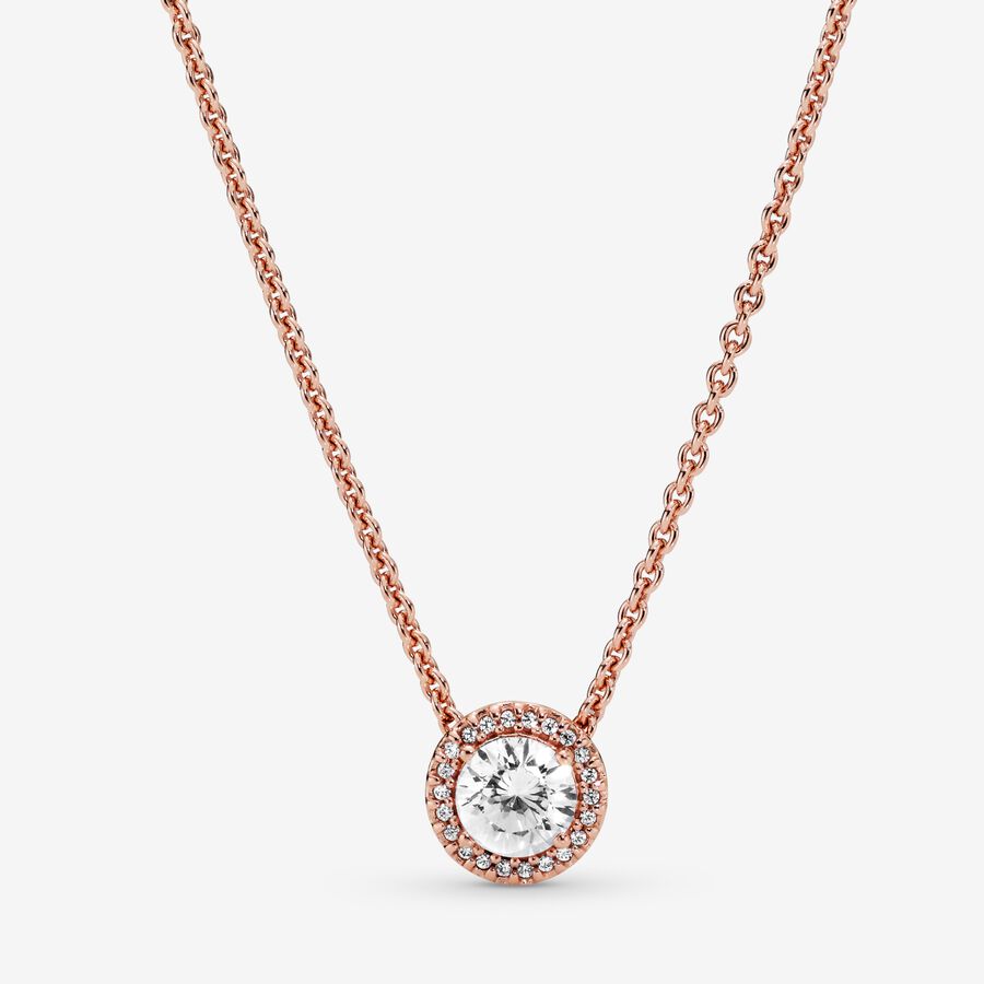 Chaîne Pandora Classiche Elegance in & Clear CZ Rose Doré | 9285-TQPHE