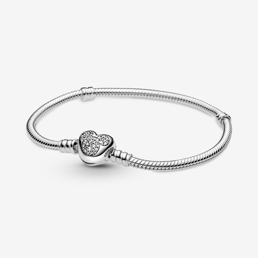 Chaîne Pandora Disney Moments Mickey Mouse Clasp Snake Argent | 6815-VQXTR