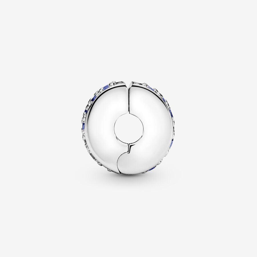 Clips Pandora Blue Pave Clip Argent | 5032-KYWOZ