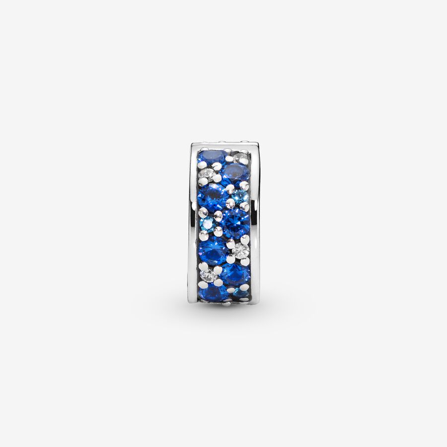 Clips Pandora Blue Pave Clip Argent | 5032-KYWOZ