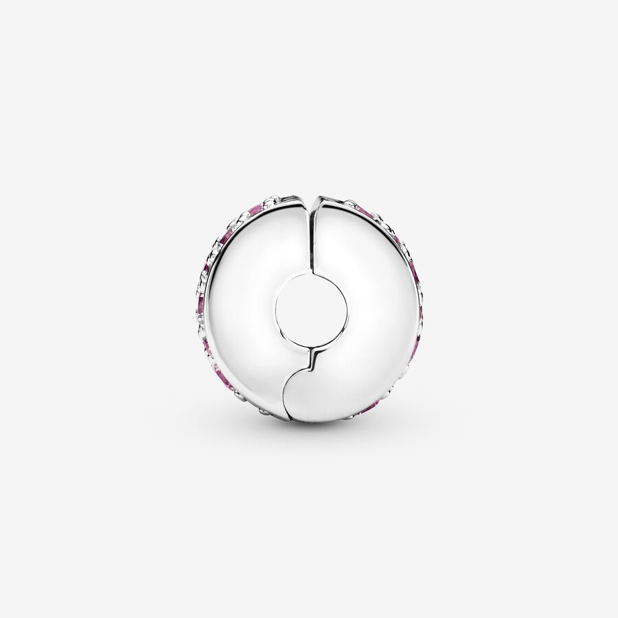 Clips Pandora Pink Pave Clip Argent | 9312-TVBDH