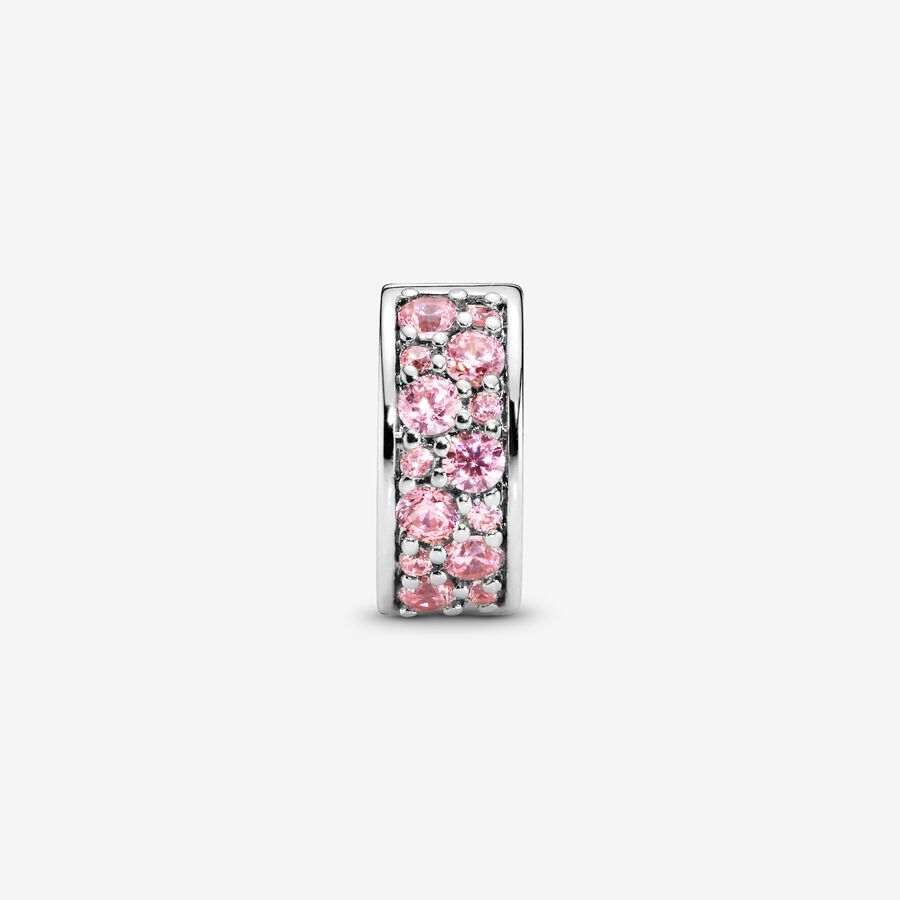 Clips Pandora Pink Pave Clip Argent | 9312-TVBDH