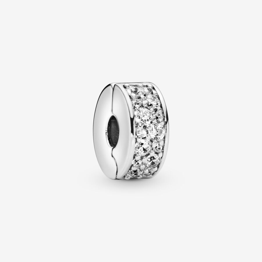 Clips Pandora Shining Elegance Clip with Clear CZ Argent | 8671-QEIUC