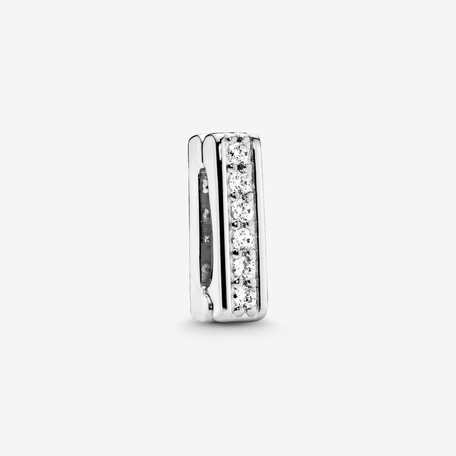 Clips Pandora Sparkling Clip Argent | 1246-UJKTO