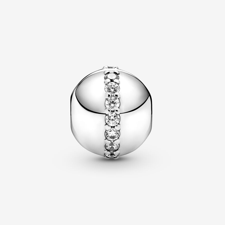 Clips Pandora Sparkling Line Clip Argent | 4157-KFBJL