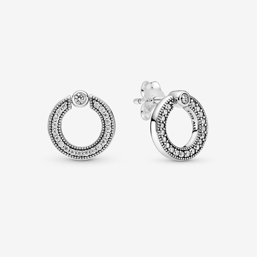 Collier Et Boucles D'oreilles Ensembles Pandora Pave Logo Circle Multicolore | 7648-XQZIB