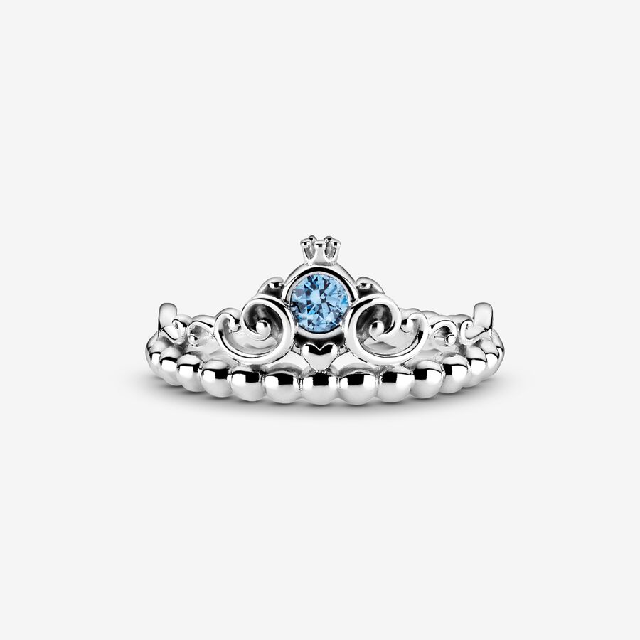 Cœur Pandora Disney Cinderella Blue Tiara Argent | 0178-CZNSP