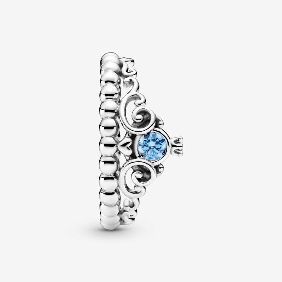 Cœur Pandora Disney Cinderella Blue Tiara Argent | 0178-CZNSP