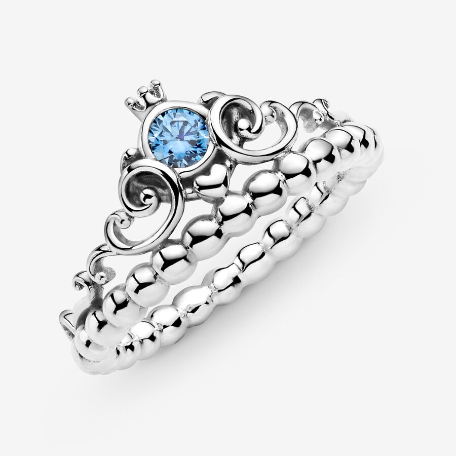 Cœur Pandora Disney Cinderella Blue Tiara Argent | 0178-CZNSP