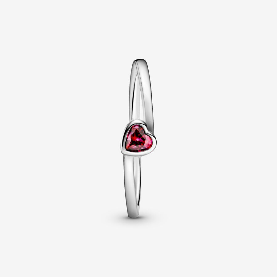 Cœur Pandora Red Tilted Argent | 6403-EZLJB