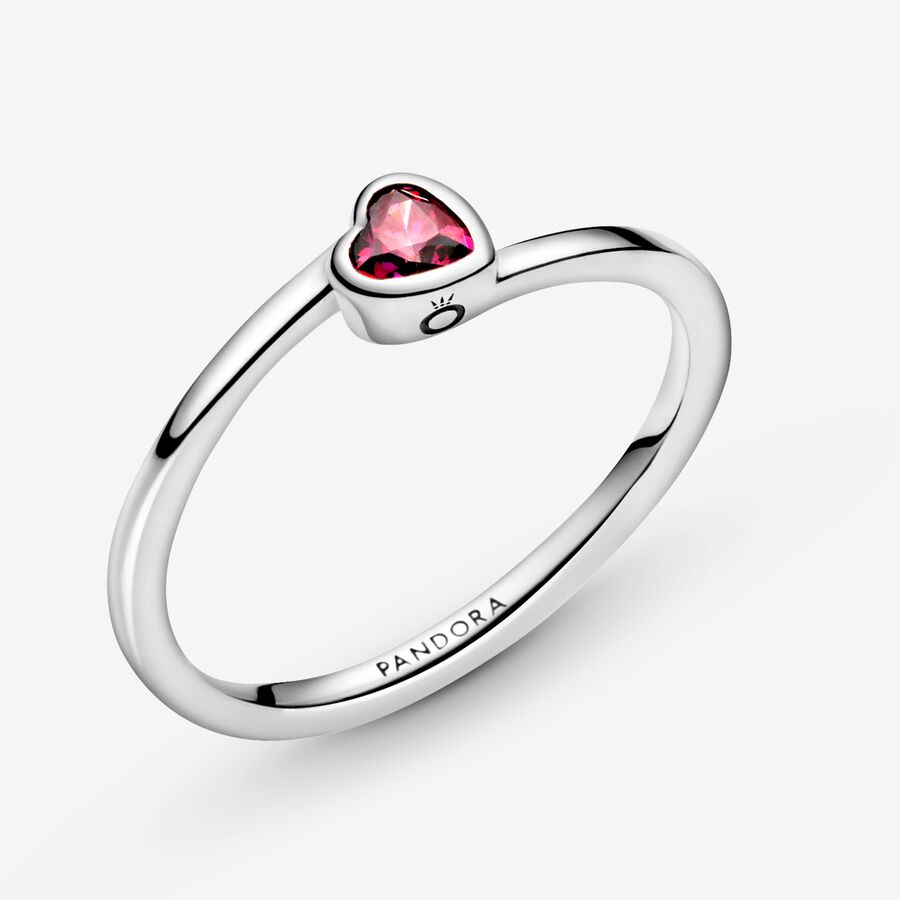 Cœur Pandora Red Tilted Argent | 6403-EZLJB