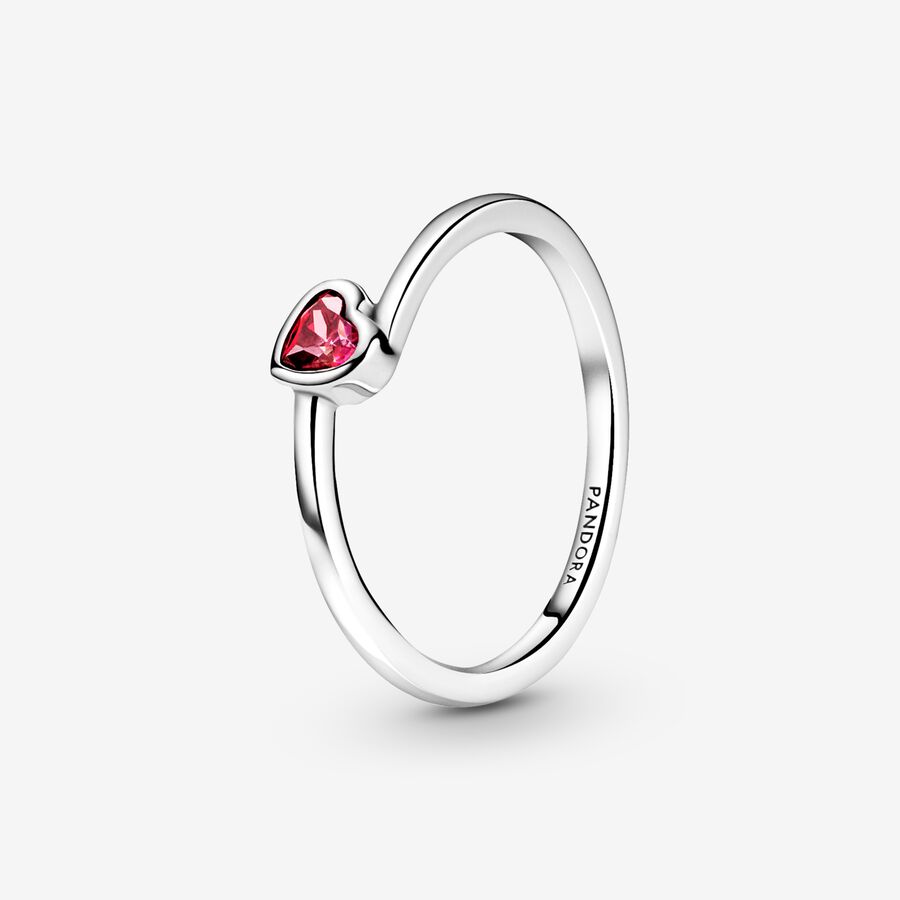 Cœur Pandora Red Tilted Argent | 6403-EZLJB