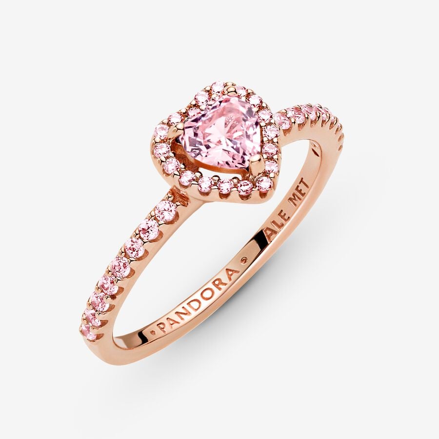 Cœur Pandora Sparkling Elevated Rose Doré | 6123-NTZKG