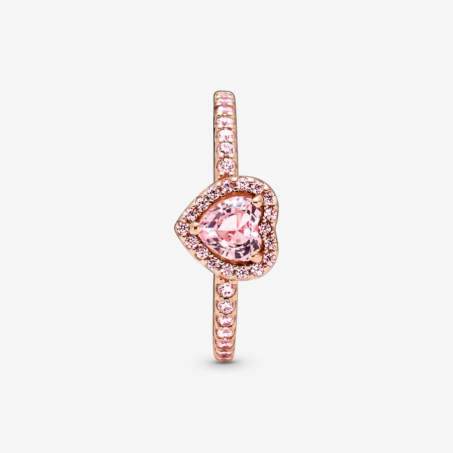 Cœur Pandora Sparkling Elevated Rose Doré | 6123-NTZKG