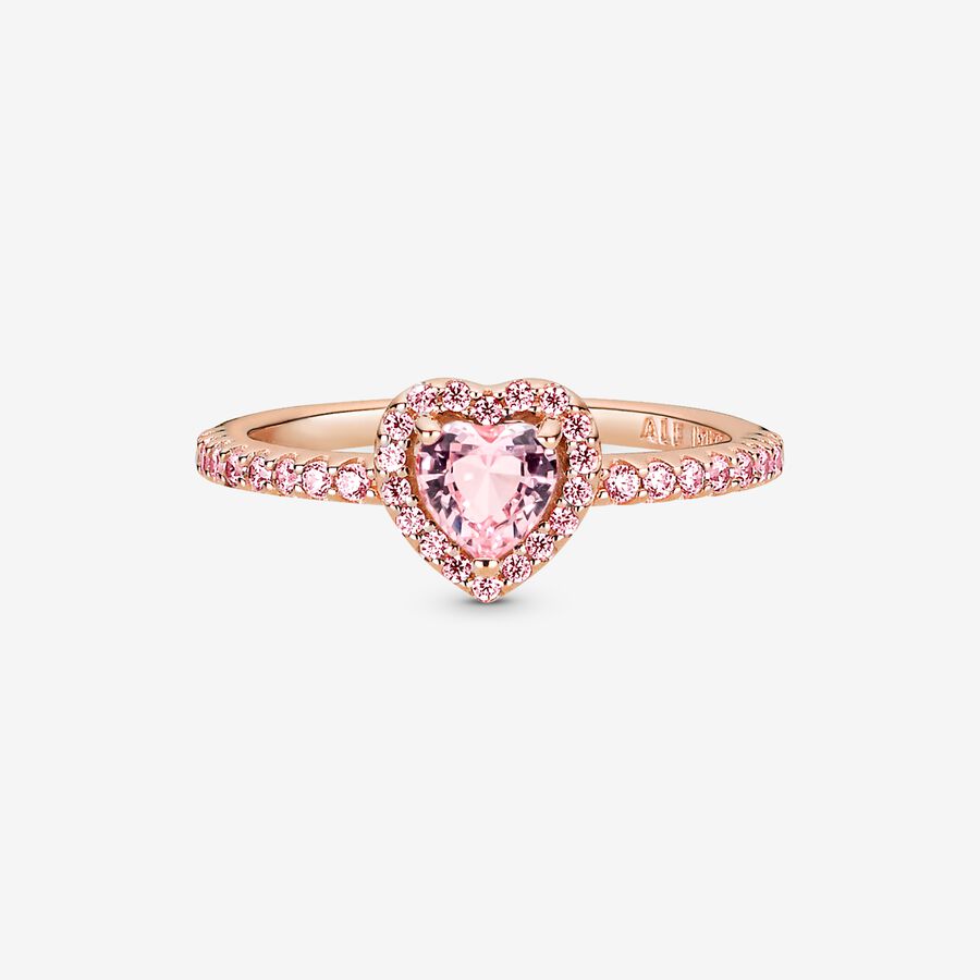 Cœur Pandora Sparkling Elevated Rose Doré | 6123-NTZKG