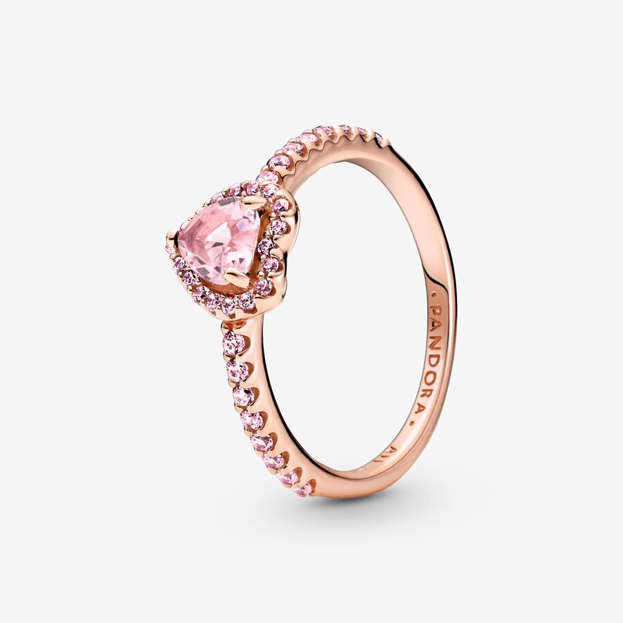 Cœur Pandora Sparkling Elevated Rose Doré | 6123-NTZKG